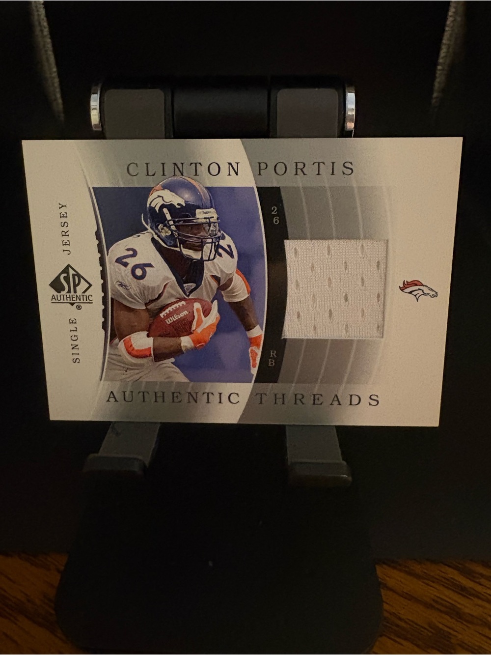 Clinton Portis Authentic Threads Game-Worn Jersey Card